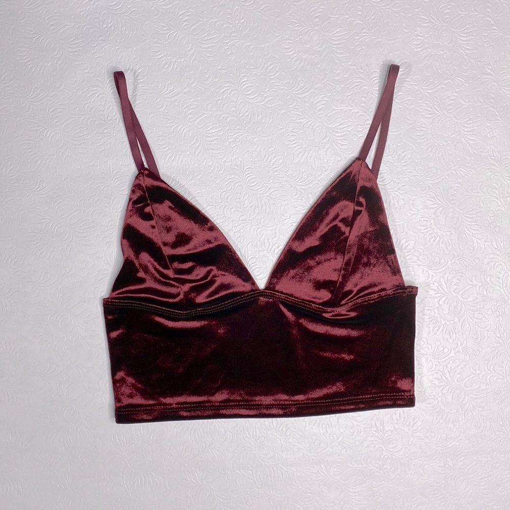 Garage Small Velvet Crop Top